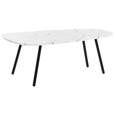 Marble Effect Coffee Table White with Black BIDDLE
