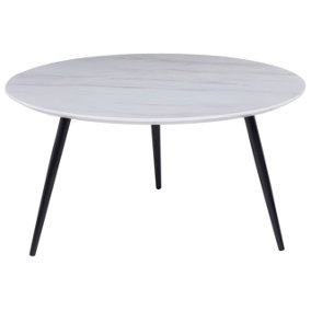 Marble Effect Coffee Table White with Black EFFIE