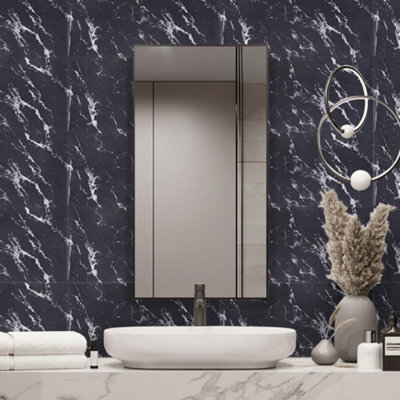 Marble Effect PVC Wall Panels 10 Pieces Set for Stylish Bathtoom ...