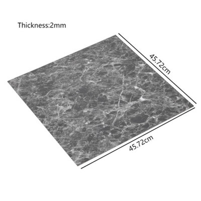 Marble Effect Self Adhesive Vinyl Floor Tiles Set Stick on Floor Tiles,Pack of 24,(L)457.2mm (W) 457.2mm