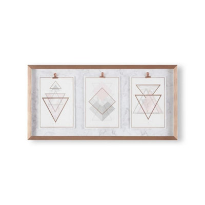 Marble Geometic Trio Framed Printed Canvas