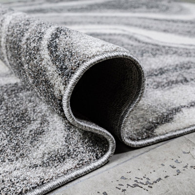 Marble Grey Rug Swirl 120cm x 170cm
