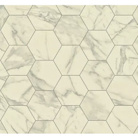 Marble Hexagon Grey Vinyl Flooring 2m x 2m (4m2)
