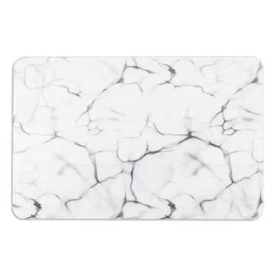 Marble Pattern White Stone Non Slip Bath Mat