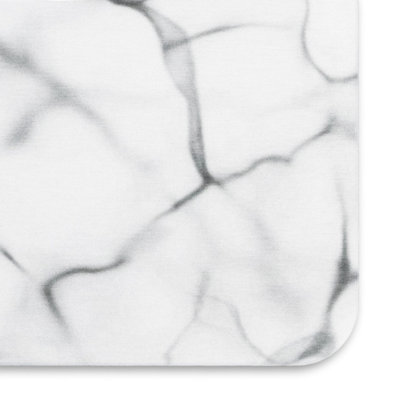 Marble Pattern White Stone Non Slip Bath Mat - 4