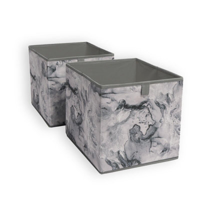 Marble Storage Cubes 2 Pack Folding Boxes Shoe Toy Tidy Set Space ...