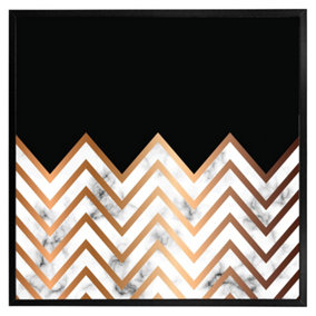 Marble zig zag pattern (Picutre Frame) / 16x16" / Oak