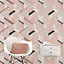 Marblesque Geometric Marble Wallpaper Blush Pink and Rose Gold - Fine Decor FD42303