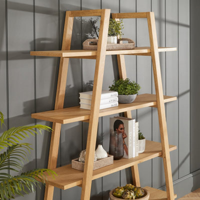 Marbury Classic Oak A-Shape Open Display Bookcase