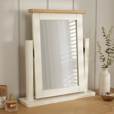 Marbury Cream Painted Vanity Mirror Adjustable Dressing Table Mirror ...