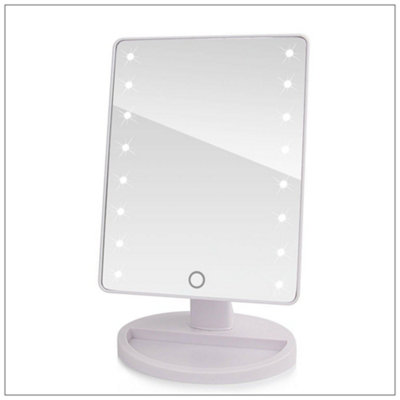 Marco Pau  White Table Top Hollywood Style Vanity Mirror