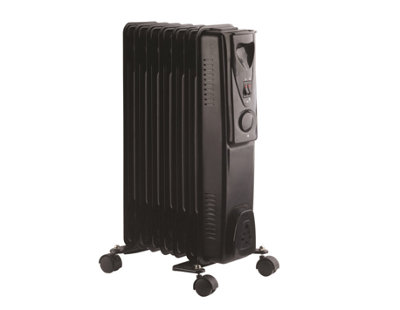 Marco Paul 1.5KW 7 Fin Slim Oil Filled Radiator - Black