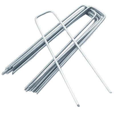 Marco Paul 10 Pack of Weed Control Fabric Securing Pegs - Galvanised Steel and Stability Ground Garden Stakes