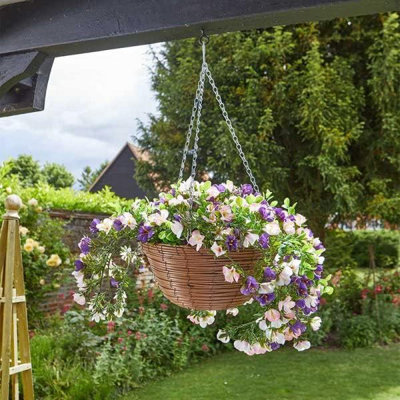 Marco Paul 12'' Artificial Flower Hanging Basket