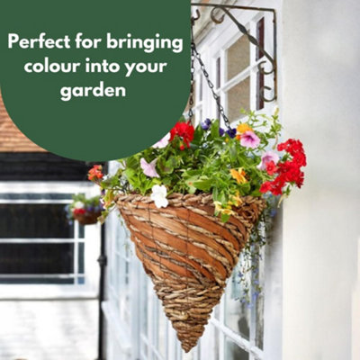 Marco Paul 12'' Pre - Lined Hanging Flower Basket - Rafiki