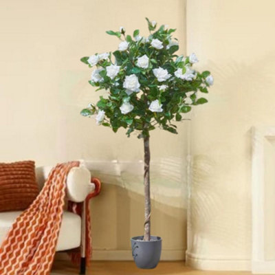 Marco Paul 120cm Artificial White Rose Tree