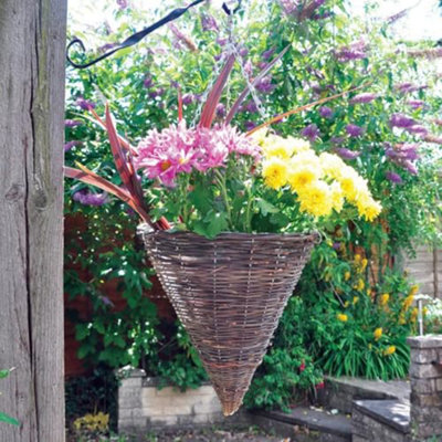 Marco Paul 2 pack 12" Rattan Cone Garden Hanging Baskets