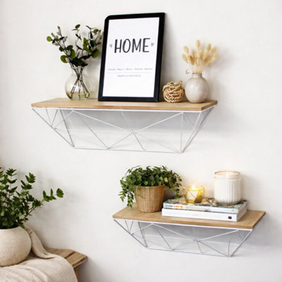 Marco Paul 2pc Hanging White Wire Shelves