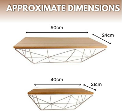 Marco Paul 2pc Hanging White Wire Shelves