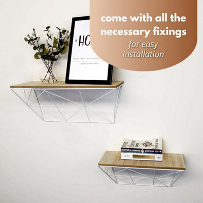 Marco Paul 2pc Hanging White Wire Shelves