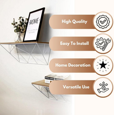 Marco Paul 2pc Hanging White Wire Shelves