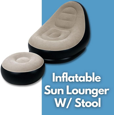 Marco Paul 2pc Inflatable Sun Lounger Chair And Stool Set