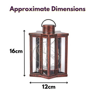Marco Paul Solar-Käfiglaterne – Kupfer-Optik, LED-Glühwürmchen-Effekt, Wasserdicht, 16x12x20 Cm