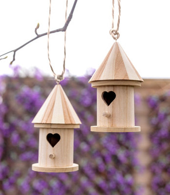 Marco Paul 2pc Wooden Bird Nest Hanging Feeding Station
