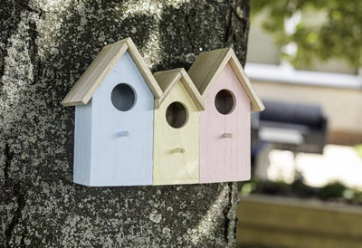 Marco Paul 3 In 1 Wooden Wild Garden Bird Houses