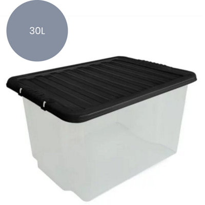 Marco Paul 30L Plastic Storage Box with Black Lid