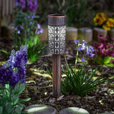 Marco Paul 4pc Solar Garden Stake Lights Bronze Effect