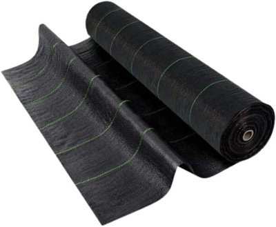 Marco Paul 50m x 2m Heavy-Duty Weed Control Fabric Membrane with pegs 100GSM Polypropylene Corrosion Membrane