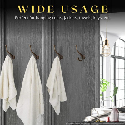 Marco Paul 6pc Brown Cast Iron Wall Mounted Coat Hooks