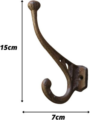 Marco Paul 6pc Brown Cast Iron Wall Mounted Coat Hooks