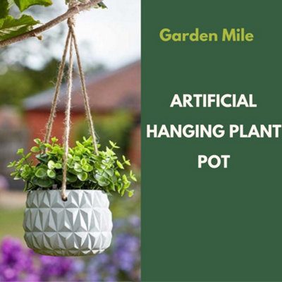 MARCO PAUL ARTIFICIAL EUCALYPTUS PLANT HANGING POT BASKET