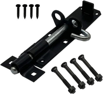 Marco Paul Black Bolt Lock for Shed Gates Doors 6" / 150mm