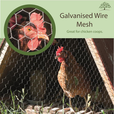 Marco Paul Galvanised Chicken Wire Mesh Roll Netting 10m x 0.9m x 13mm