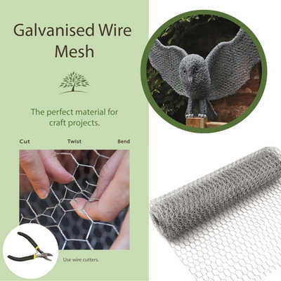 Marco Paul Galvanised Chicken Wire Mesh Roll Netting 10m x 0.9m x 13mm
