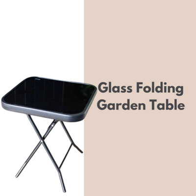 Marco Paul Garden Folding Glass Side Table