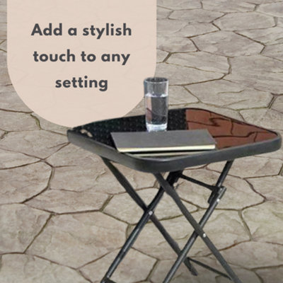 Marco Paul Garden Folding Glass Side Table