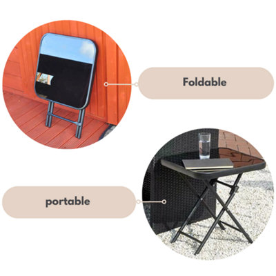 Marco Paul Garden Folding Glass Side Table