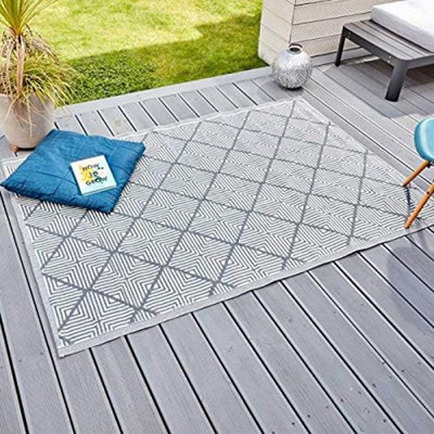 Marco Paul Grey Large Al Fresco Indoor Outdoor Patterned Rug