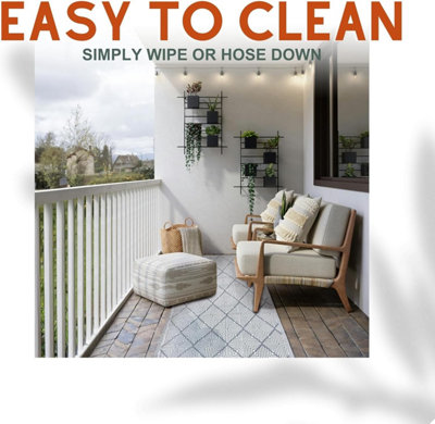Marco Paul Grey Large Al Fresco Indoor Outdoor Patterned Rug