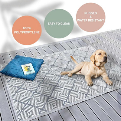 Marco Paul Grey Large Al Fresco Indoor Outdoor Patterned Rug
