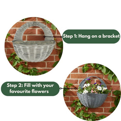 Marco Paul Grey Wall Planter Basket 16in
