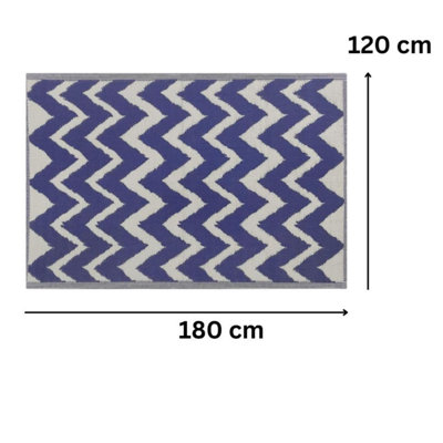 Marco Paul Large Blue Zigzag Rug