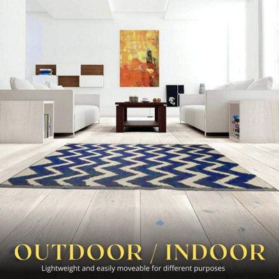 Marco Paul Large Blue Zigzag Rug