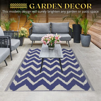 Marco Paul Large Blue Zigzag Rug