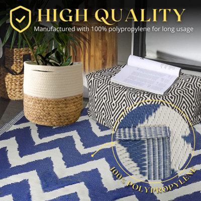 Marco Paul Large Blue Zigzag Rug