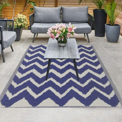 Marco Paul Large Blue Zigzag Rug
